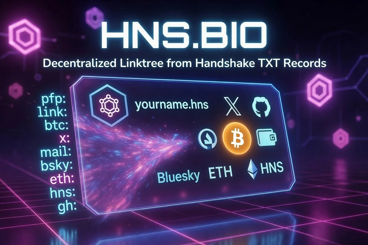 HNS.BIO: Turning Handshake TXT Records into a Decentralized Linktree