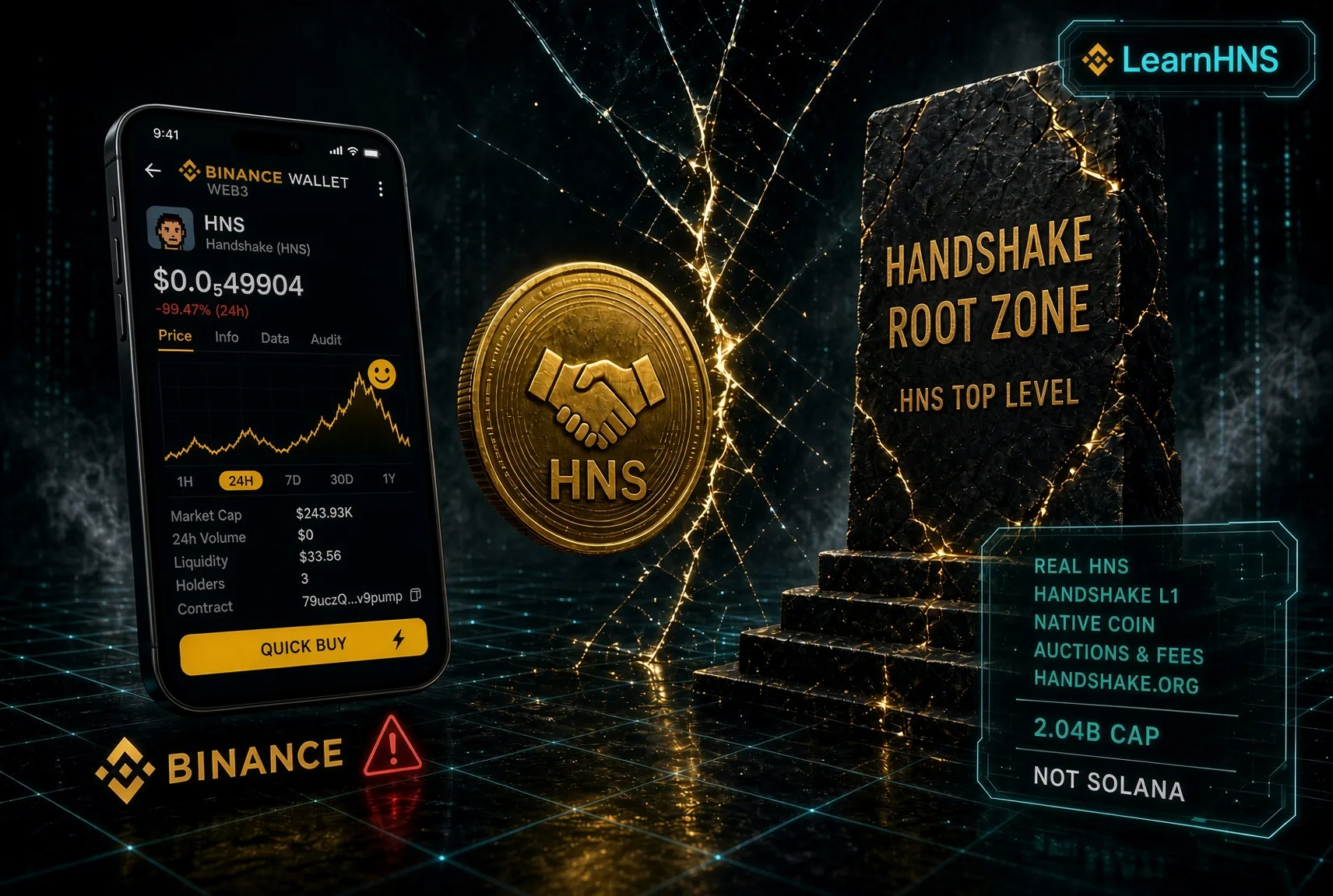 Not That HNS: How to Spot a Look-Alike "HNS" Token on Binance Wallet