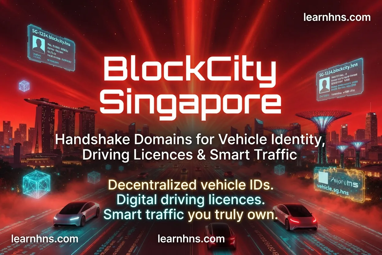 BlockCity Singapore: Handshake Domains for Vehicle Identity, Driving Licences & Smart Traffic