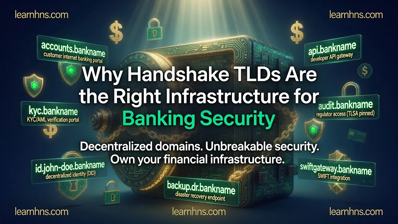 Handshake TLDs for Banking Security — The DNS Layer Banks Are Ignoring
